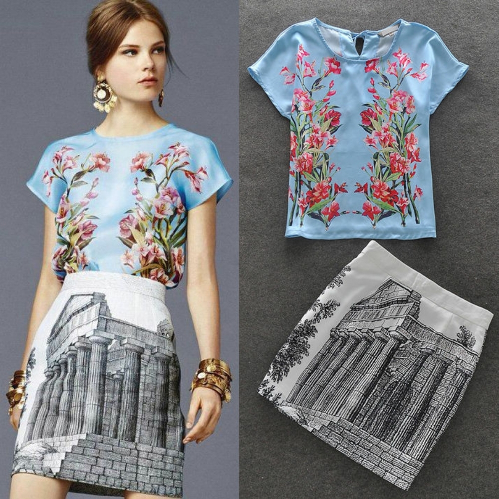 Spring Summer top skirt set Sz 2-4